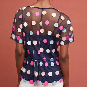 Eva Franco x Anthropologie Leslie Polka Dot Tulle Top – Large
